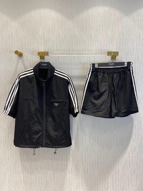 Prada Adidas Collaboration Striped Sports Ensemble