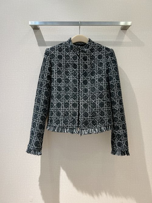 Dior Stylish Vine Checked Coat for Layering