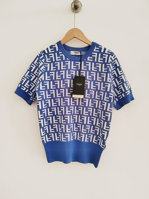 Fendi Classic Round Neck Short Sleeve with Double F Letters