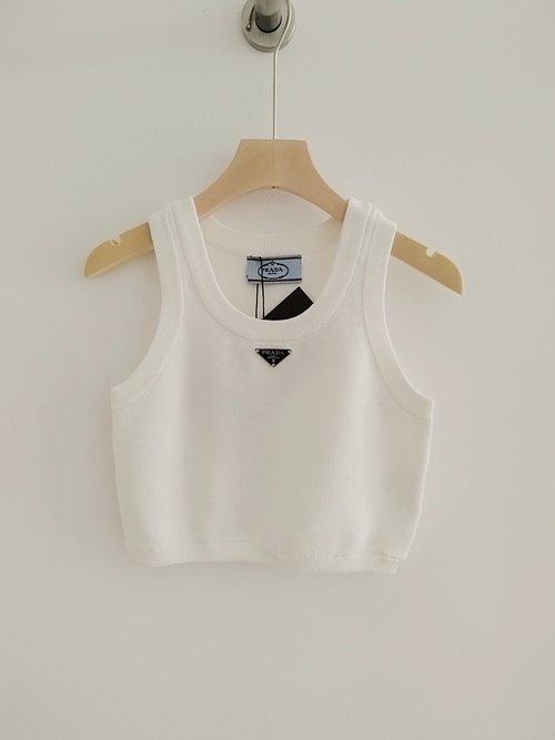 Prada Prada Short Knitted Vest, Skin-Friendly for Layers