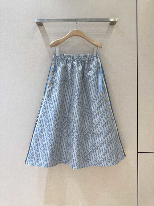 Dior Mid-high Waist Elastic Half Skirt with Classic Patterns