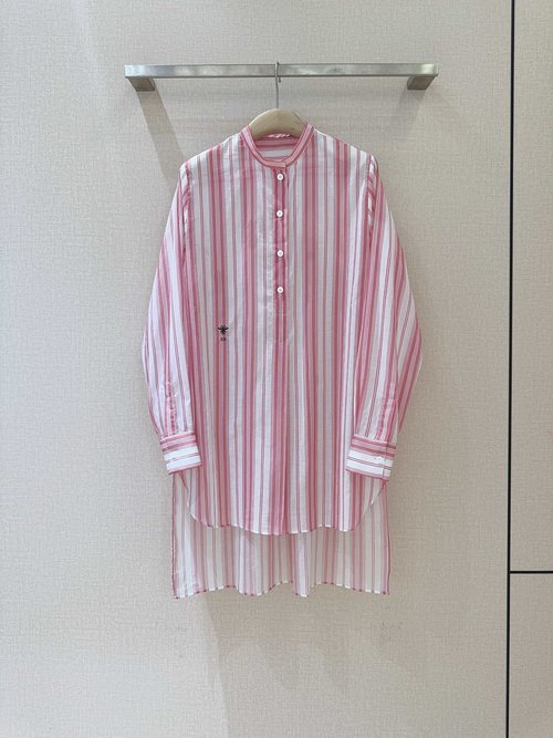 Dior New Retro Summer Striped Cotton Top, Stylish