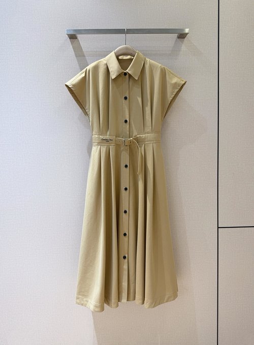 Dior Classic Collar Dress with Bee Logo, Distinctive