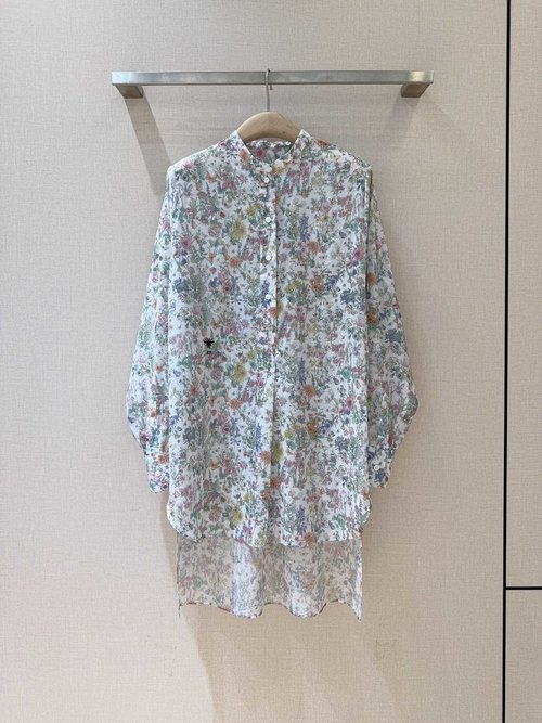 Dior Colorful Wildflower Print Pure Cotton Top for Multiple Occasions
