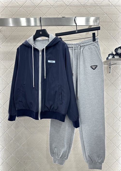 Prada Reversible Hooded Jacket and Pants Set in Premium Material