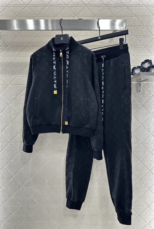 Louis Vuitton Zip-up Jacket and Trousers Set with Embroidered Details