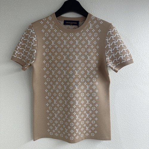 Louis Vuitton Spring Old-Fashioned Round-Neck Short-Sleeved Knit Top