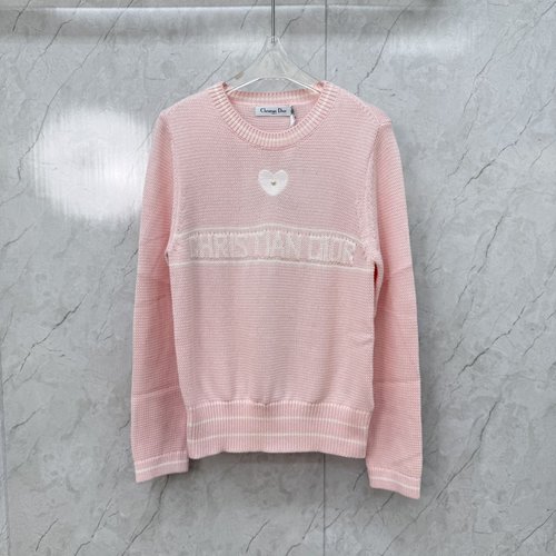 Dior Classic Knit Long Sleeve with Letter Logo and Pearl Accents