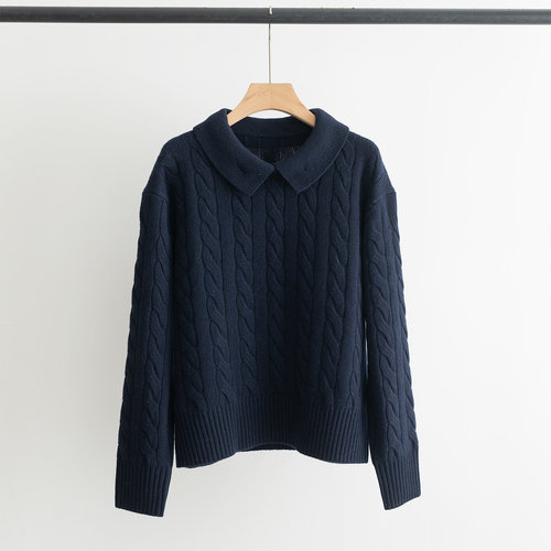 Polo Ralph Lauren Loose-Knit Polo-Neck Sweater in Cashmere-Blend Material