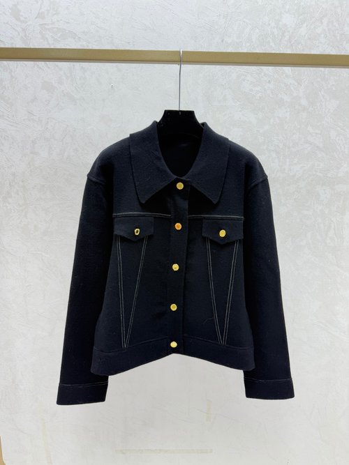 Louis Vuitton Flight Mode Series Wool Blend Cardigan with Contrasting Stitching