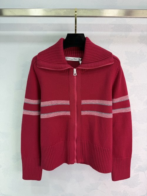 Dior Knitted Long-Sleeved Cardigan with Multi-Color Star and Letter Design