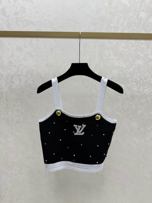 Louis Vuitton Heavy-Duty Beaded Letter Knit Suspender in White and Black