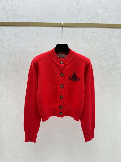 Dior Solid-Color Simple Round-Neck Knit Long-Sleeved Cardigan in Various Colors