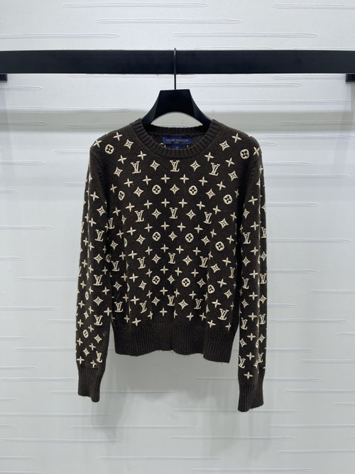 Louis Vuitton Premium Autumn Intricately Embroidered Jacquard Pullover