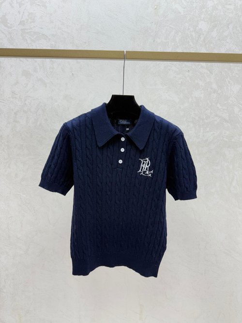 Polo Ralph Lauren Pure Color Simple Collar Knitted Short Sleeve with Packaging