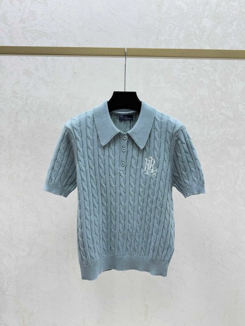 Polo Ralph Lauren Pure Color Simple Collar Knitted Short Sleeve with Packaging
