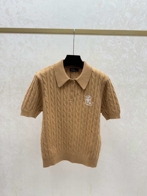 Polo Ralph Lauren Pure Color Simple Collar Knitted Short Sleeve with Packaging