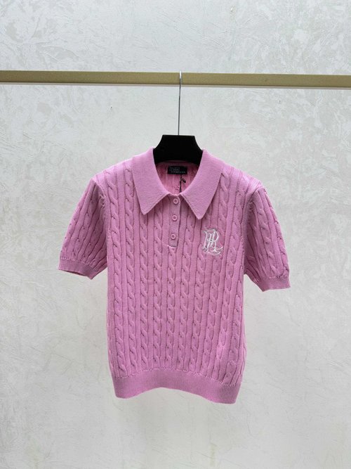 Polo Ralph Lauren Pure Color Simple Collar Knitted Short Sleeve with Packaging