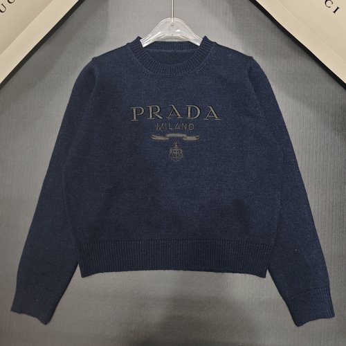 Prada Packaged Wool Letter-embroidered Long Sleeve