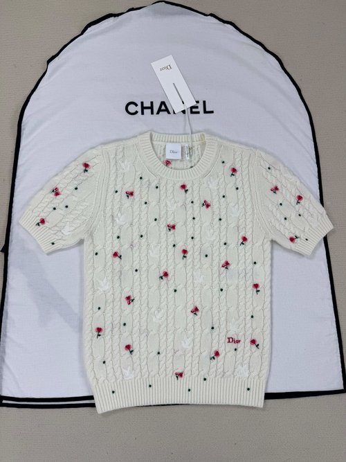Dior Detailed Knit Short-Sleeved Shirt