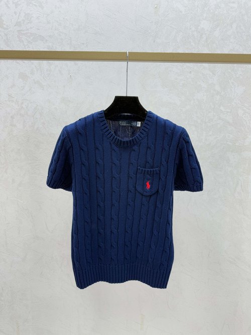 Polo Ralph Lauren Early Spring: Solid Color Round Neck Knit Short Sleeve
