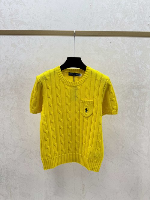 Polo Ralph Lauren Spring: Solid Color Round Neck Knit Short Sleeve