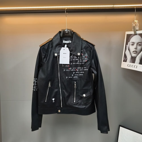 Dior Limited Edition Leather Jacket with Functional Style and Slimming Design