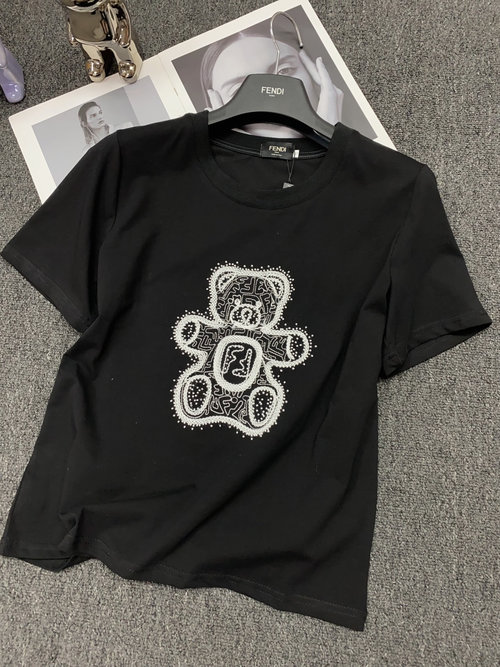 Fendi FENDI-Inspired Beaded Embroidered Short Sleeve in Minimalist Chic Style