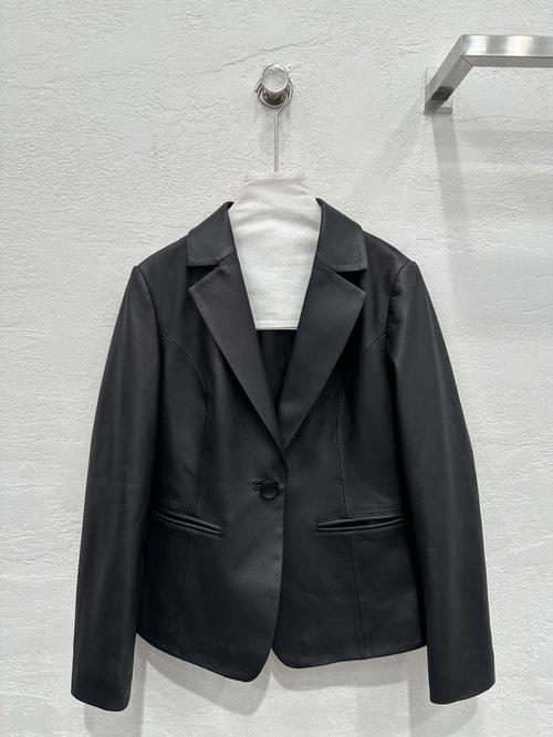 Hermes Exclusive Minimalist Leather Blazer in Imported Astor Lambskin