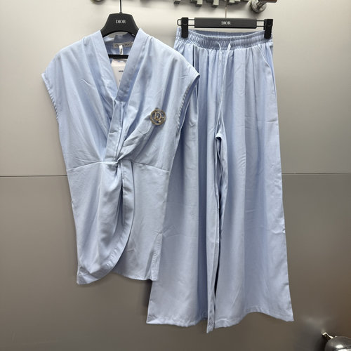 Dior Top and Pants Set with Custom Accessories and Embroidered Bees, Distinctive