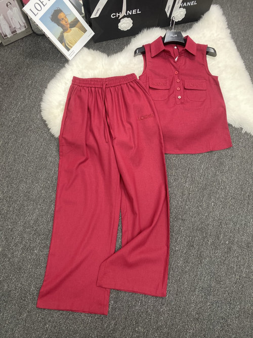 Loewe Embroidered Logo Linen-Cotton Suit, Classic and Refined