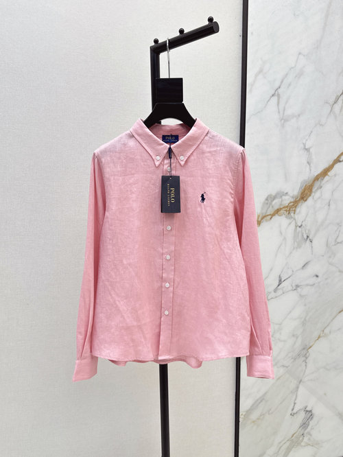 Polo Ralph Lauren Classic Linen Sunscreen Shirt with Logo Embroidery