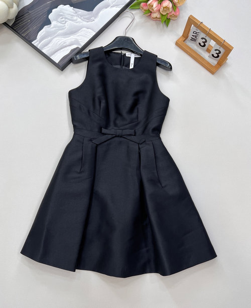 Dior Bow-decorated Sleeveless A-line Dress