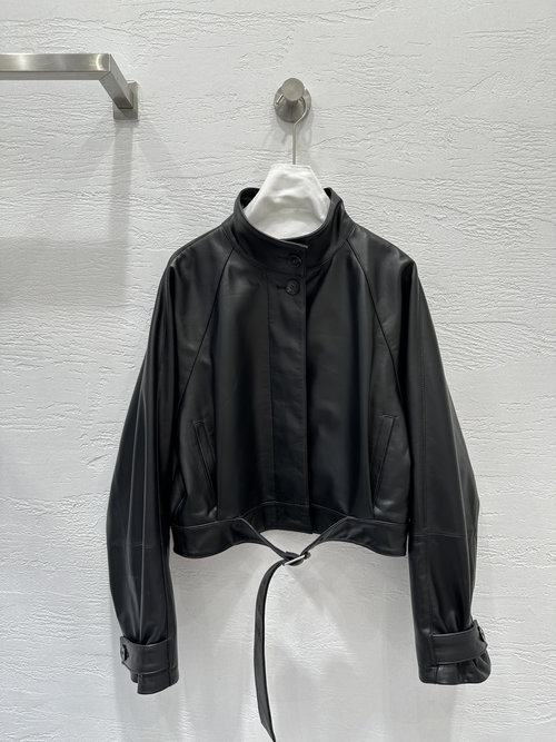 Loewe Retro Modern Leather Jacket with Dermal Embossed Logo