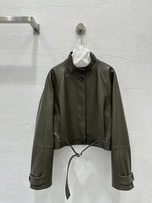 Loewe Retro Modern Leather Jacket with Dermal Embossed Logo