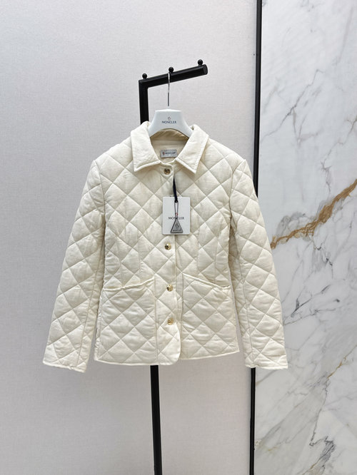 Moncler Quilted Cotton Jacket, Retro Collar and Double - Pocket Design