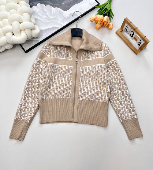 Dior Double-Sided Vintage Jacquard Cashmere Knit Cardigan