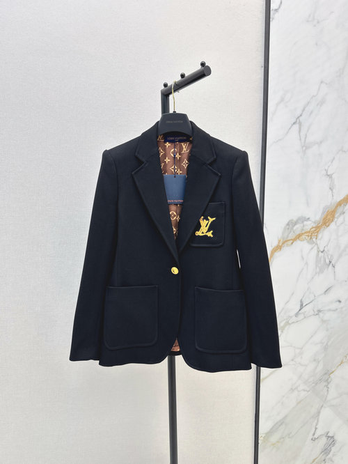 Louis Vuitton Solid Color Slim Suit Jacket, Stylish and Refined