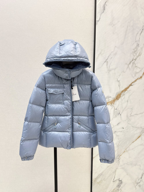 Moncler New Color Knitted Waist-Capped Down Jacket, Three Color Options