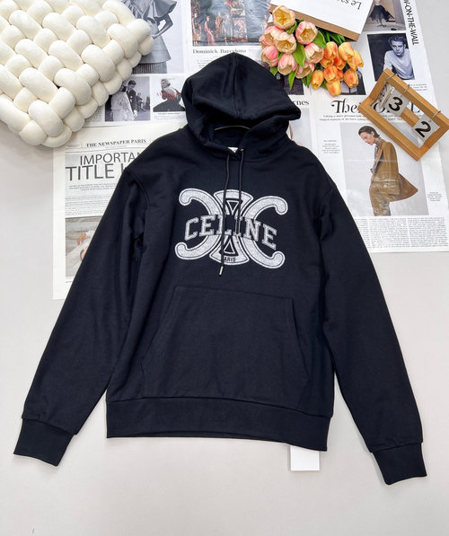 Versace Custom Cotton Hoodie with Distressed Letter Logo, Stylish and Comfortable