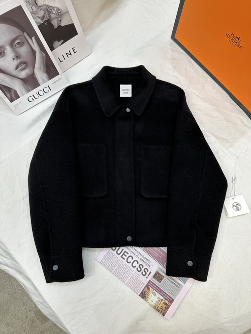 Hermes Double-Sided Cashmere Blend Coat (10% Cashmere, 90% Wool)