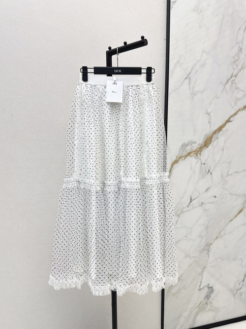 Dior Classic Polka Dot Net Skirt for an Elegant Appearance