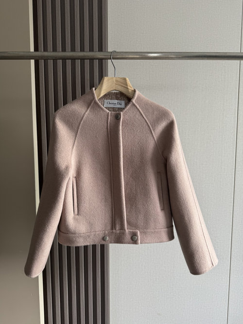 Dior Premium Pink Wool Short Outerwear with Dust Bag