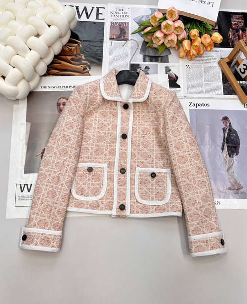 Dior H-shaped Collared Jacket with Cane Weave, Stylish
