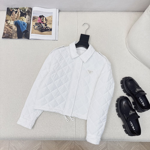 Prada Double-Sided Quilted Short Coat, Sophisticated and Warm