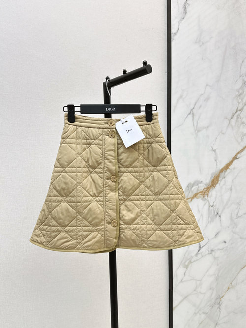 Dior Calfskin Quilted Cotton Short Skirt