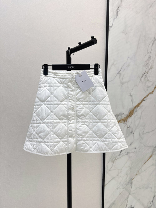 Dior Calfskin Quilted Cotton Short Skirt