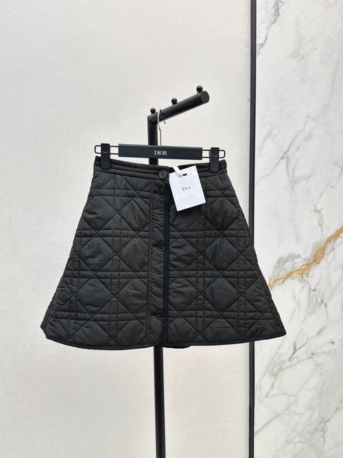 Dior CD Derrière Calfskin Quilted Cotton Short Skirt