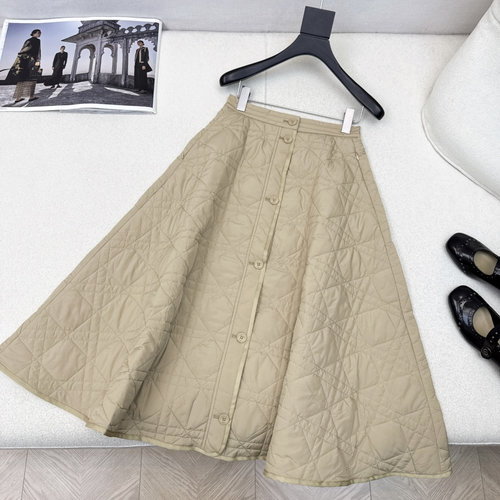 Dior Woven Long Skirt, Classic A-Line, Slimming and Stylish