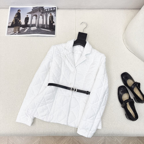 Dior Exclusive Felted Jacket with Vine Pattern and Belt